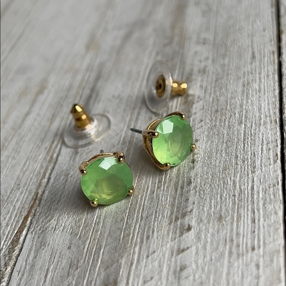 kate spade Jewelry - Kate Spade Green Gold Gumdrop Stud Earrings